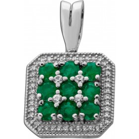 Topas Anhänger Silber 925 grüne Smaragde 0.80ct weiße Topase 0.24ct