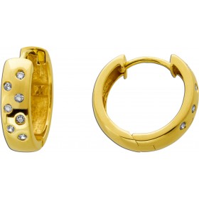 Diamant Creolen Gold 585 14K Brillanten 0.42ct Klappscharnier