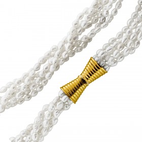 Perlenkette Süßwasserperlen 4.5mm Gold 750 18K