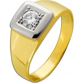 Solitärring Gold Weißgold 585 14K Brillant 0.50ct Antikschmuck