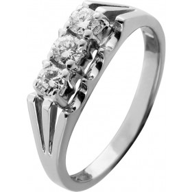 Brillantring Weißgold 585 14K Brillanten 0.30ct Antikschmuck