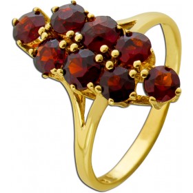Granat Ring Gold 333 8K rubinrote Granate 2ct Antikschmuck