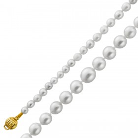 Perlenkette 46cm Akoyaperlen 7.1-3.5mm Antikschmuck