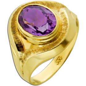 Amethyst Ring Gold 333 8K lila Amethyst 2.3ct Antikschmuck