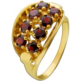 Granat Ring Gold 333 8K rote Almandine Granate 0.32ct.