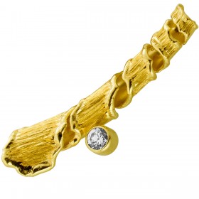 Brillant Anhänger Gold 585 14K Brillant 0.10ct Lupenrein Bamboo Design