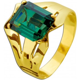 Turmalin Ring Gold 333 8K grüner Turmalin 3ct Antikschmuck