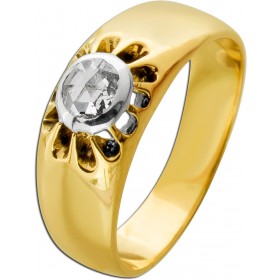 Brillantring Gold 585 14K Solitär Diamant 0.50ct Antikschmuck