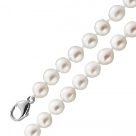 Perlenkette 90cm Akoyaperlen 8.2-8.4mm Silber 925