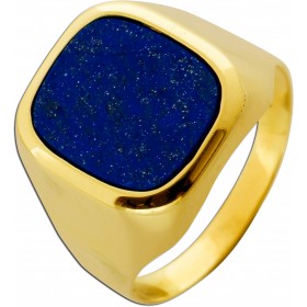 Siegelring Gold 585 14K azurblauer Lapislazuli Edelstein Antikschmuck 