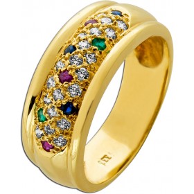 Rubinring Gold 333 89K Rubine Smaragde  Saphir Edelsteine weiße Zirkonia