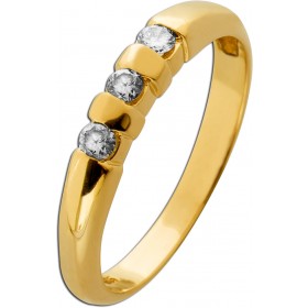 Memoire Ring Gold 585 14 Karat Brillanten 0.30ct 
