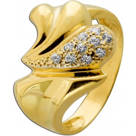 Goldring Gold 585 14 Karat weiße Zirkonia 0.20ct