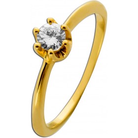 Brillantring Gold 585 14 Karat Brillant 0.20ct Lupenrein 