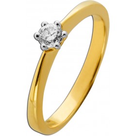 Solitärring Gold 585 14 Karat Brillant 0.25ct Lupenrein