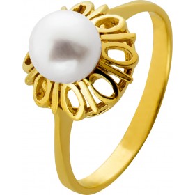 Perlenring Gold 585 14K Akoyaperle 7.8mm Antikschmuck