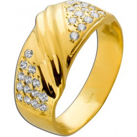Brillantring Gold 750 18K Brillanten 0.28ct Antikschmuck