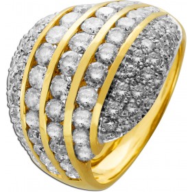 Diamantring Gold 585 14 Karat Brillanten 4.0ct Cocktail