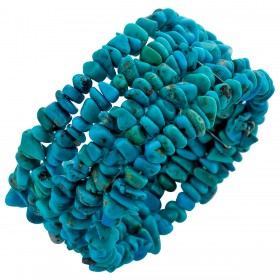 Türkis Armreif Natur Rohsteine flexibel 