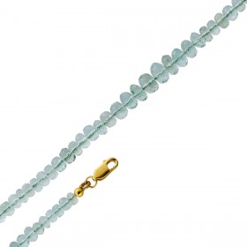 Aquamarinkette ozeanblaue Edelsteine Gold 333 8K