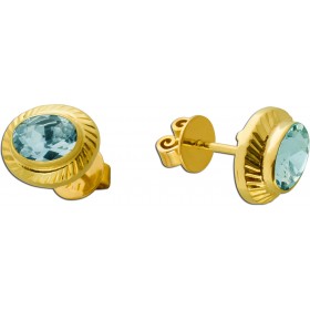 Aquamarin Ohrstecker Gold 750 18K Ozeanblaue Edelsteine Antikschmuck
