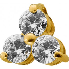 Zirkonia Anhänger Gold 585 14K weiße Zirkonia Steine 0.75ct