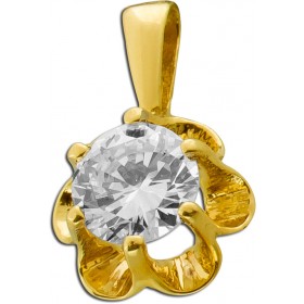 Diamantanhänger Gold 585 14K Solitär Brillant 0.80ct