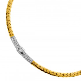 Collier Gelbgold 14 Karat 585 27 Diamanten ca.1.05ct.TW/VVS Handarbeit