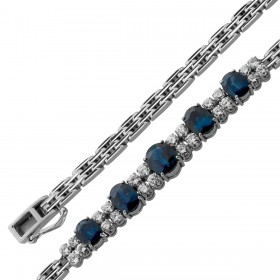 Saphir Armband Weissgold 750 18K Saphire 5.5ct Brillanten 0.92ct