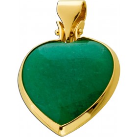 Aventurin Herz Anhänger Gold 375 9K grüner Aventurin 70ct