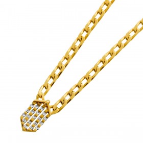 Panzerkette Gold 585 14K Diamanten 0.57ct Lupenrein 