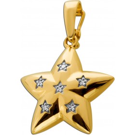 Diamant Stern Anhänger Gold 585 14K Diamanten 0.06ct 