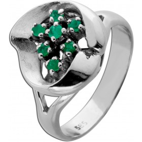 Smaragd Ring Weißgold 585 14K grüne  0.35ct Antikschmuck