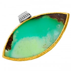 Opal Anhänger Gold 750 18K Boulder Opal 180ct Brillanten 0.90ct  Zobel