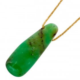 Chrysopras Kette vergoldet grüner Chrysopras 86ct Australien
