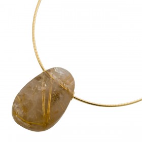 Rutilquarz Halsreif vergoldet weiss goldener Rutilquarz 135ct.