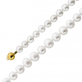 Perlenkette 44cm Süßwasser Perlen Gold 585 Antikschmuck 