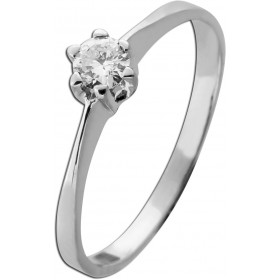 Solitärring Weißgold 585 14K Brillant 0.20ct Verlobungsring