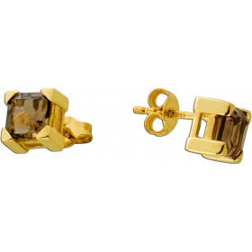 Rauchquarz Ohrringe Gold 333 8K cognac braune Rauchquarze 2.2ct