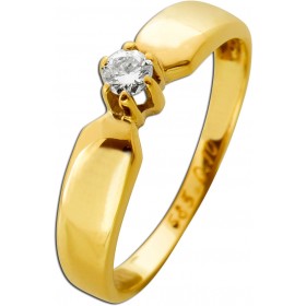 Solitärring Gold 585 14K Brillant 0.10ct Verlobungsring