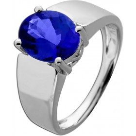 Tansanit Ring Platin 950 azurblauer Tansanit 2.6ct