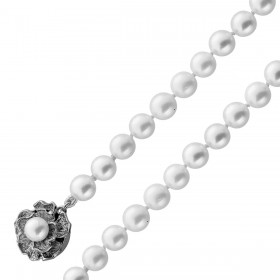 Perlenkette 46cm Akoyaperlen 6.5-6mm Silber 925
