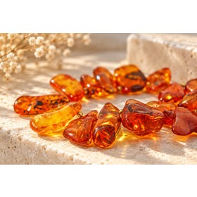 Bernsteinkette Baltische Natur Bernsteine 146ct Antikschmuck 1920