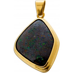 Opal Anhänger Gold 375 9K Opalgestein 32ct Black Boulder