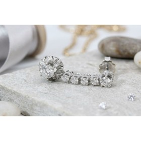 Brillant Ohrhänger Weißgold 750 18K Brillanten 1ct Antikschmuck