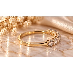 Memoire Brillantring Gold 585 14K champagner Brillanten 1ct.