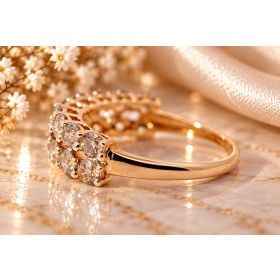 Memoire Brillantring Gold 585 14K chamapgner Brillanten 1.8ct