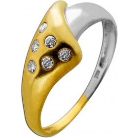 Brillantring Gold 585 Weissgold 14K Brillanten 0.12ct Antikschmuck