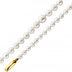 Perlenkette 45cm Akoyaperlen 8-4.3mm Gold 333 8K