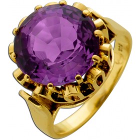 Amethyst Ring Gold 585 14K lila Amethyst 7.5ct Antikschmuck